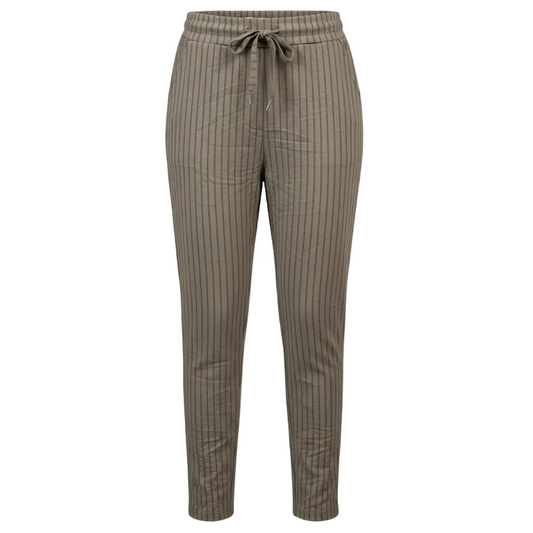 Stretchbyxa Signe, Taupe Randig