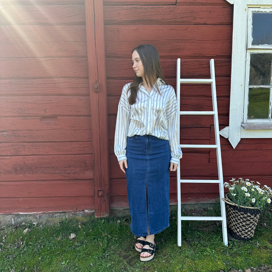 Skjorta, blårandig