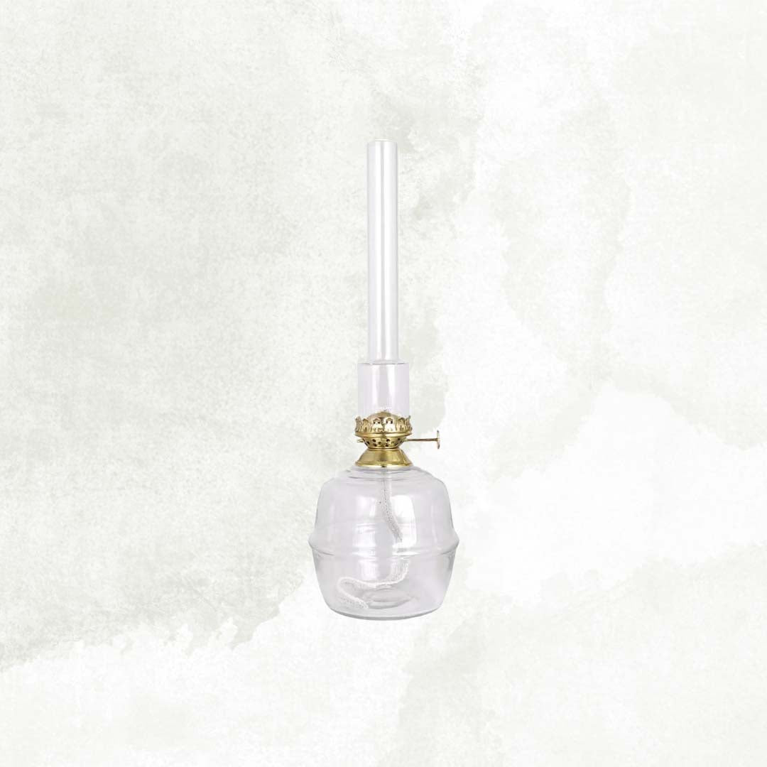 Fotogenlampa Majken stor klarglas mässing