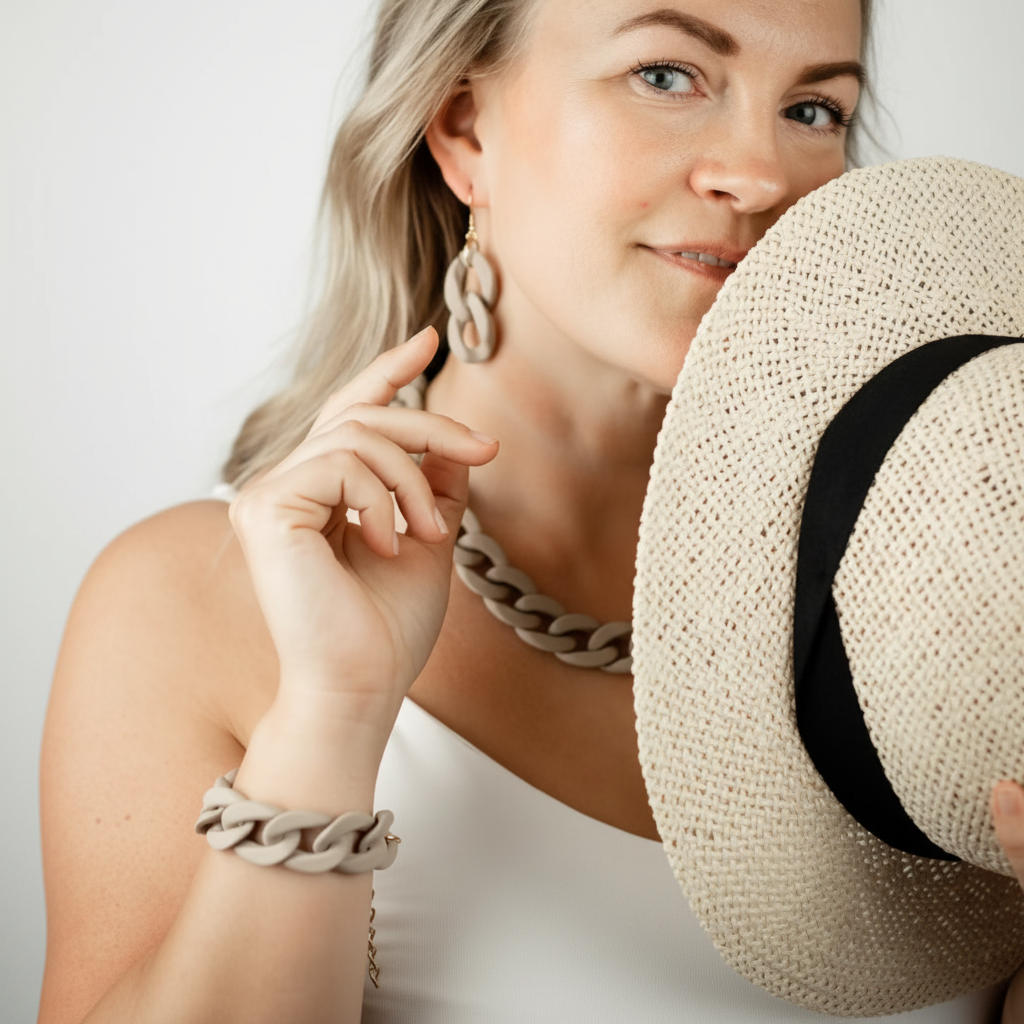 Necklace Chains Of Colour, Taupe