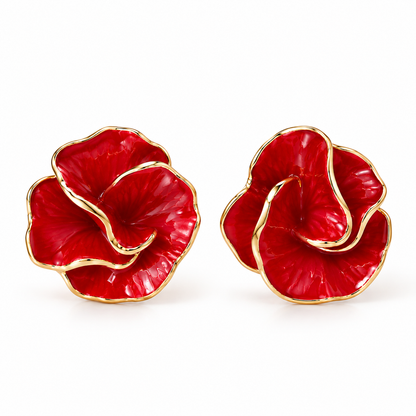 Örhängen Rosebud, Röd