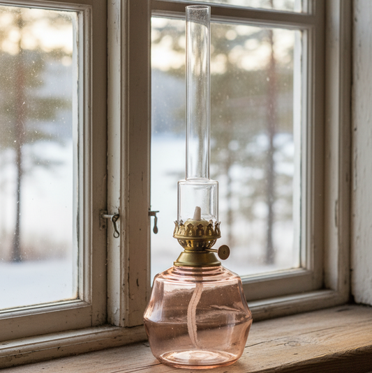 Kerosene Lamp Majken Ash Pink Brass Medium