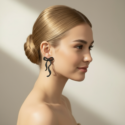 Örhängen Fancy Black Bow