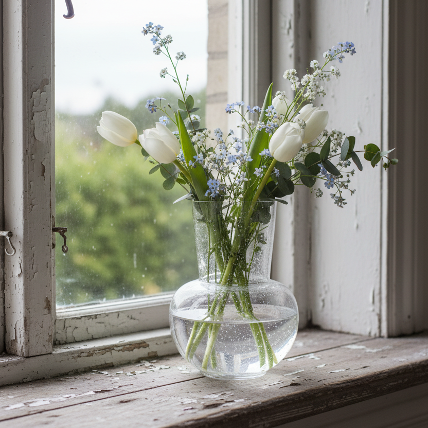 Vase Bubbles, Clear glass