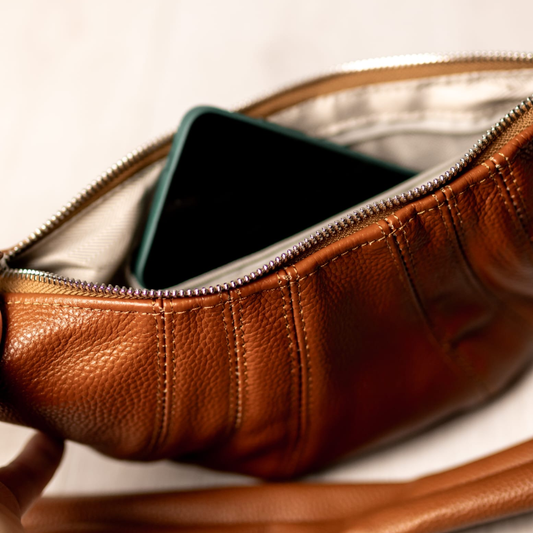 Handväska Björklöv, Brun