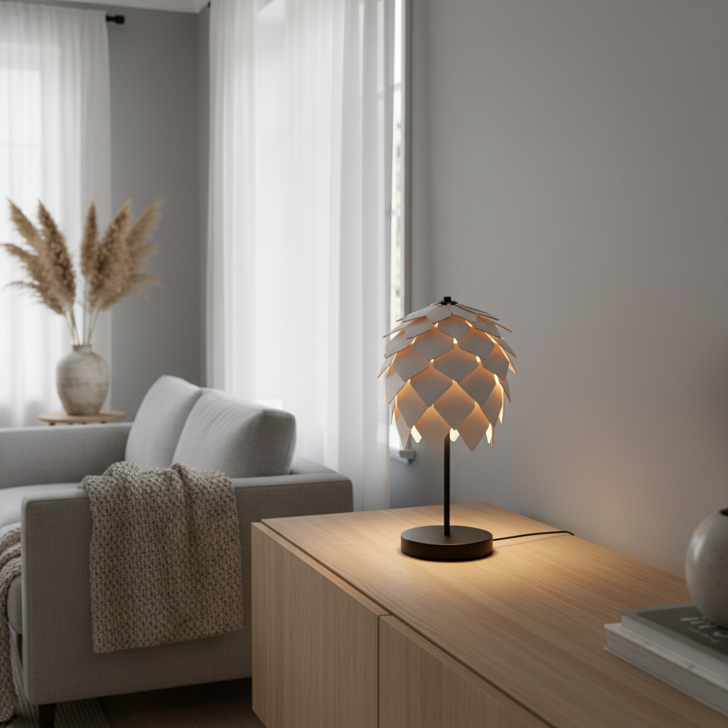 Bordlampe Skovlysningen Lav, Hvid
