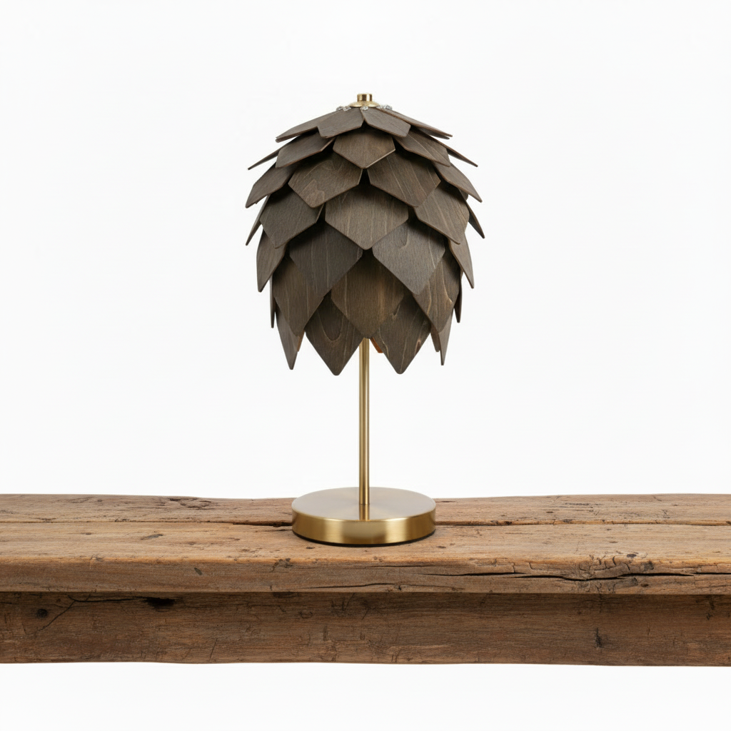 Bordslampa Låg Old Oak guldfot
