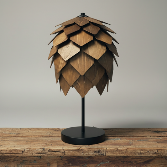 Bordslampa Låg valnöt