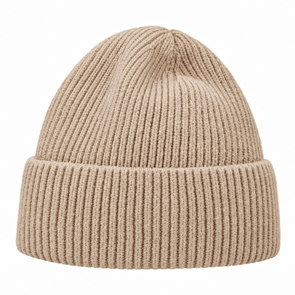 Stickad mössa, Beige