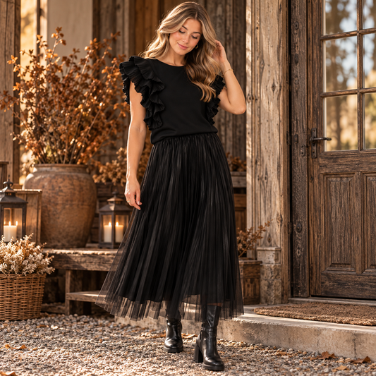 Kjol Clemence Reversable, Svart