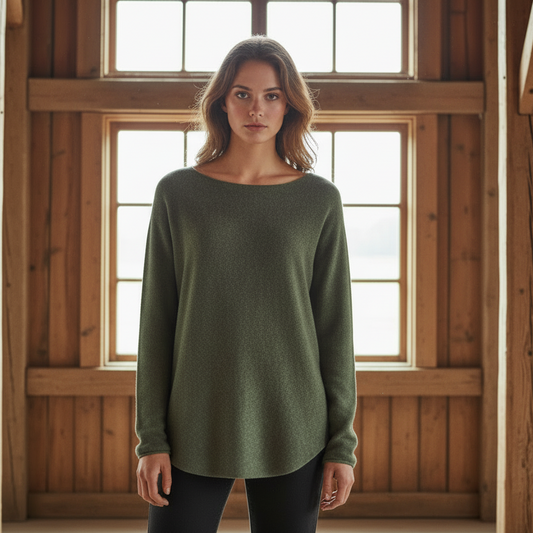 Finstickad tröja Dagmar, Army