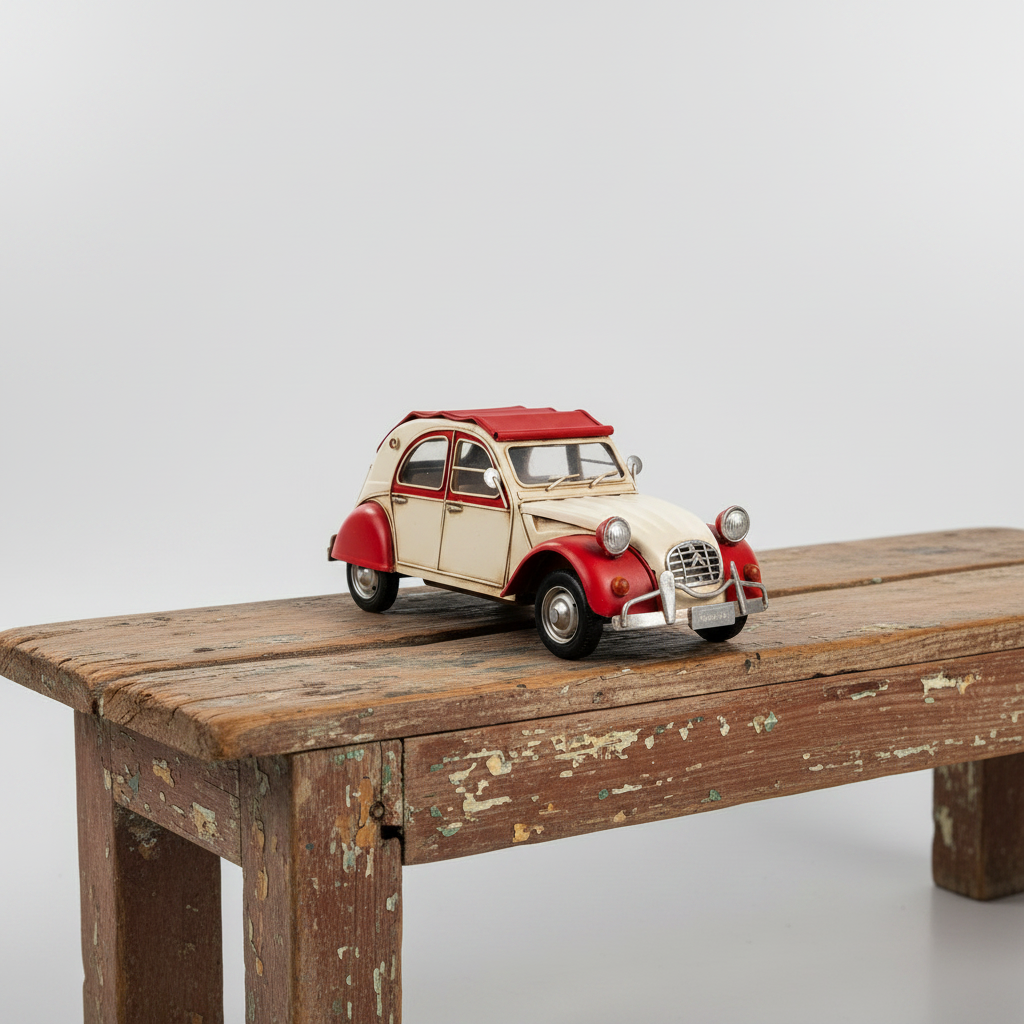 Bil Citroen Röd/Vit Metall
