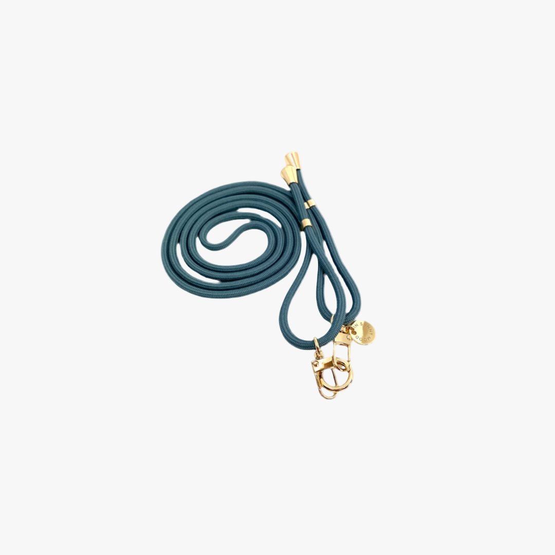 Mobilhalsband, Petrol green/guld