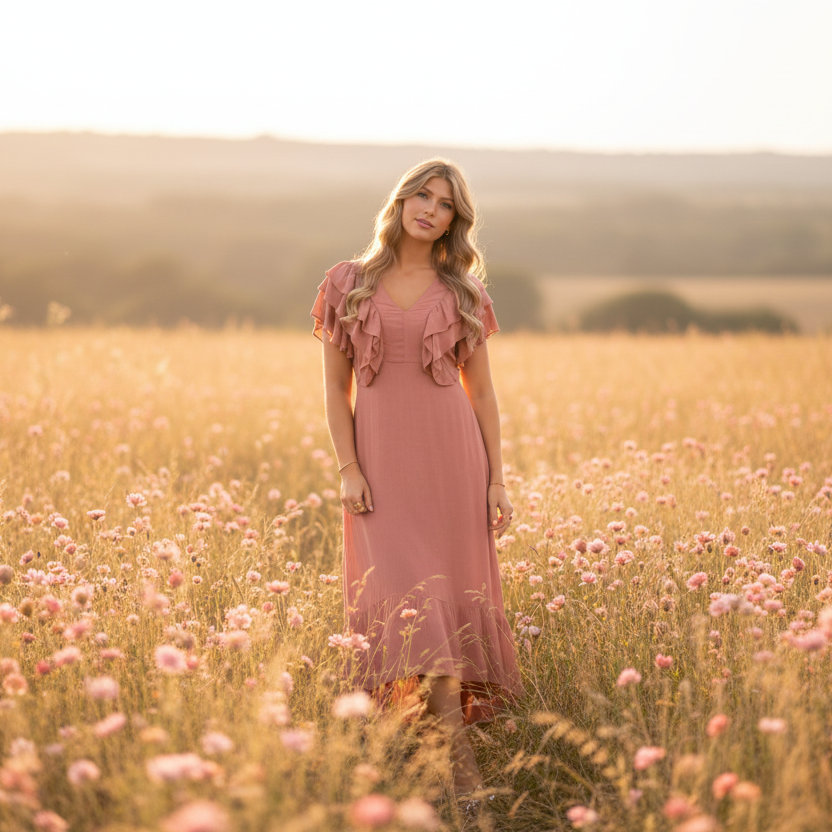 Kjole Empire, Rose Blush
