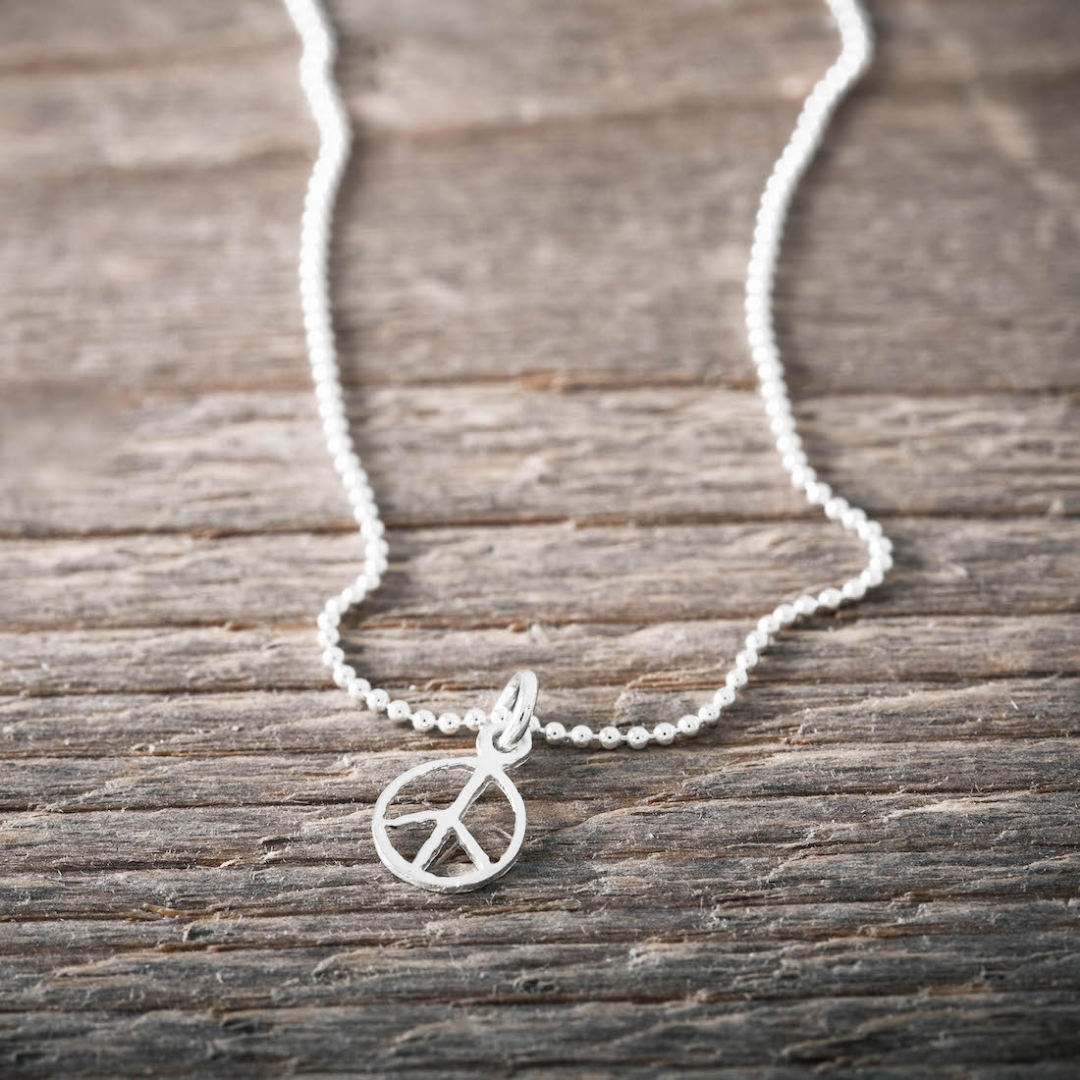 Silver halsband peace