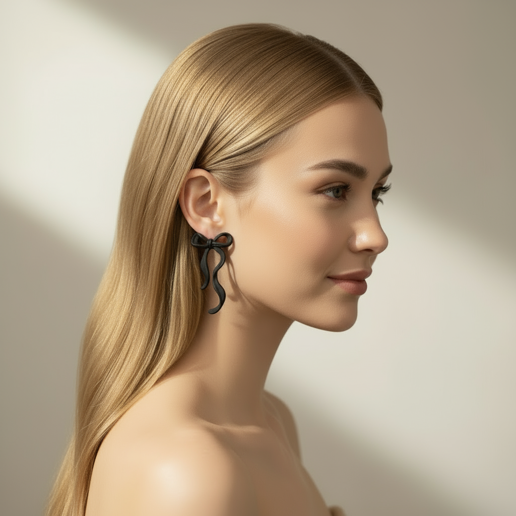 Örhängen Fancy Black Bow