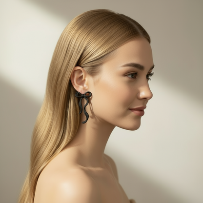 Örhängen Fancy Black Bow