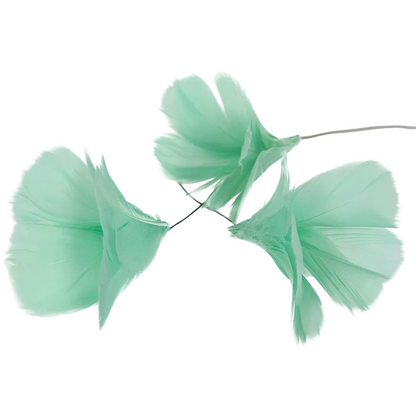 Fjäder/Tråd Blom ljus 12-pack, Turkos