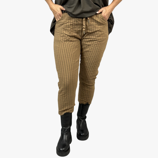 Stretchbyxa Onesize, Camel Randig