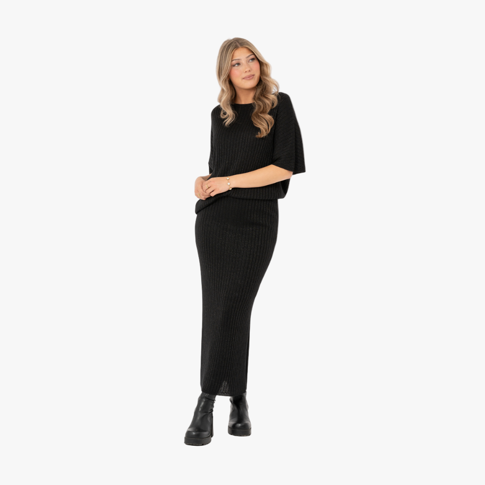 Frances knit skirt black