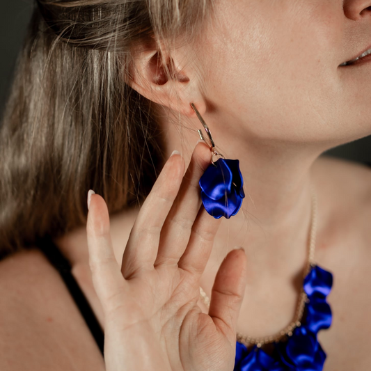 Örhängen Midnight drops, Metallic Blue