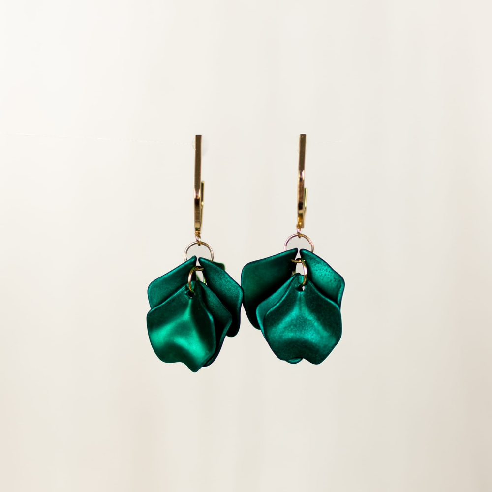 Örhängen Midnight drops, Metallic Green