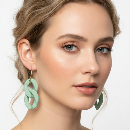 Earrings Chains Of Colour, Petrol