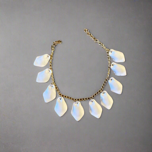 Armband leaf vit