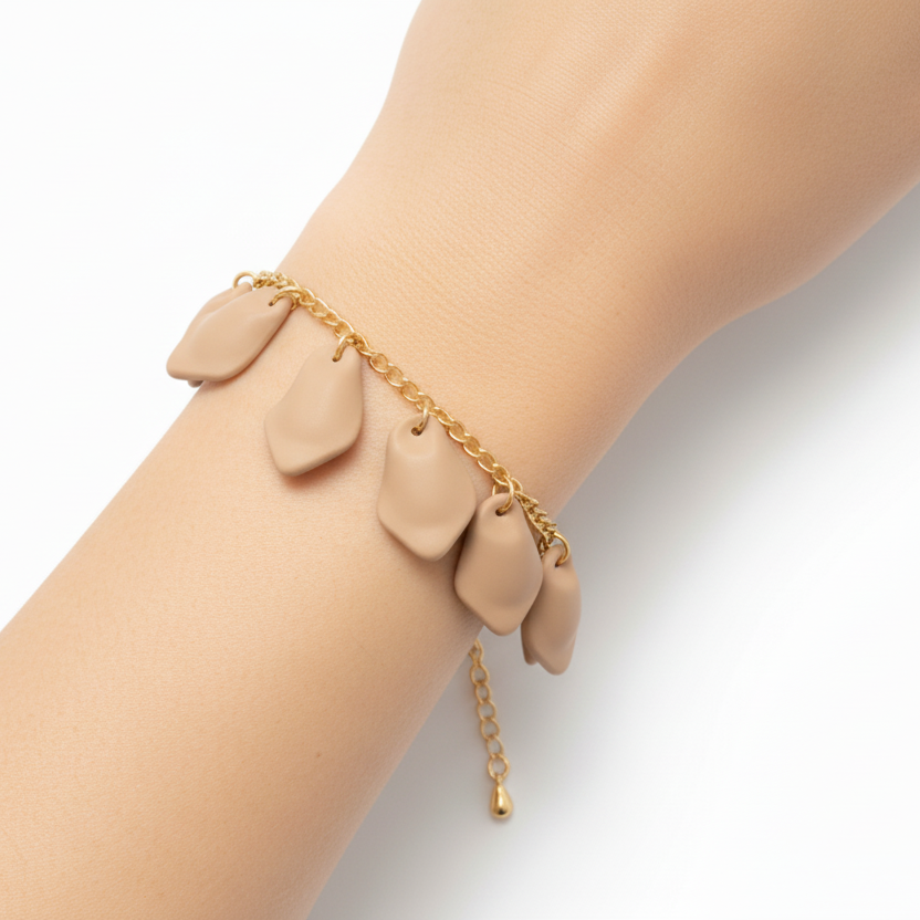 Armband Falling Leaf, Beige