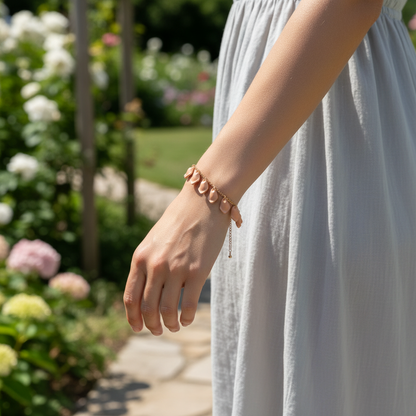 Armband Falling Leaf, Beige