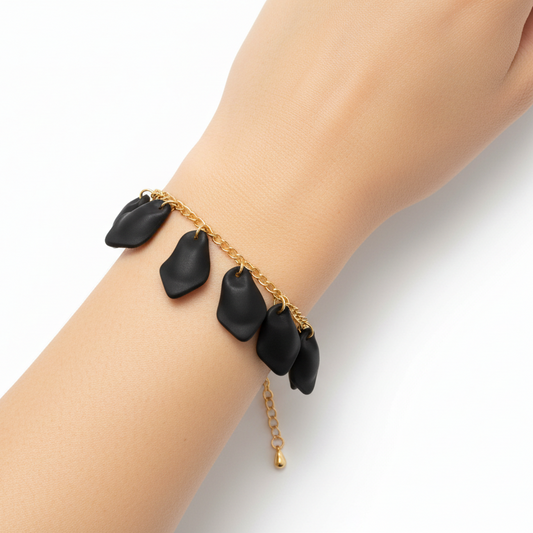 Armband Falling Leaf, Svart