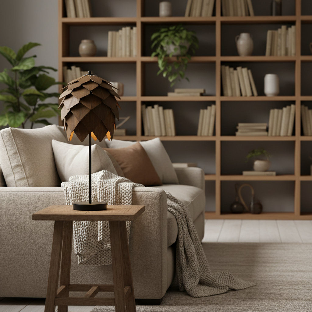 Bordslampa Skogsgläntan Hög, Valnöt