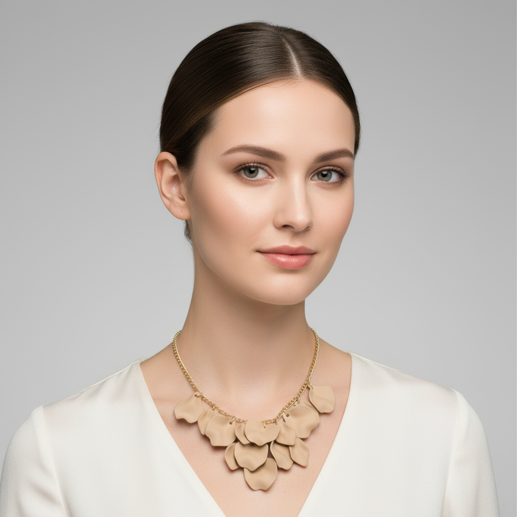 Midnight drops beige halsband