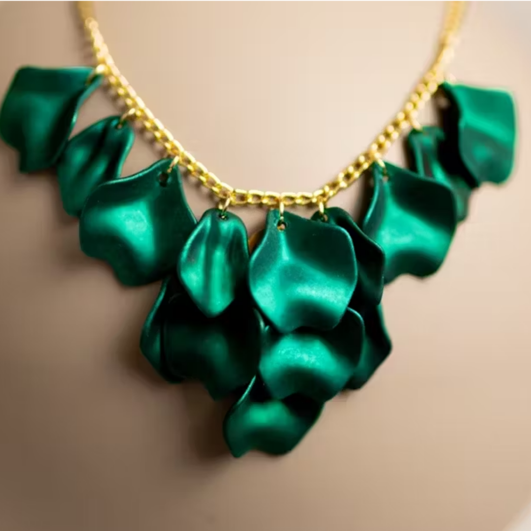 Halsband metallic green