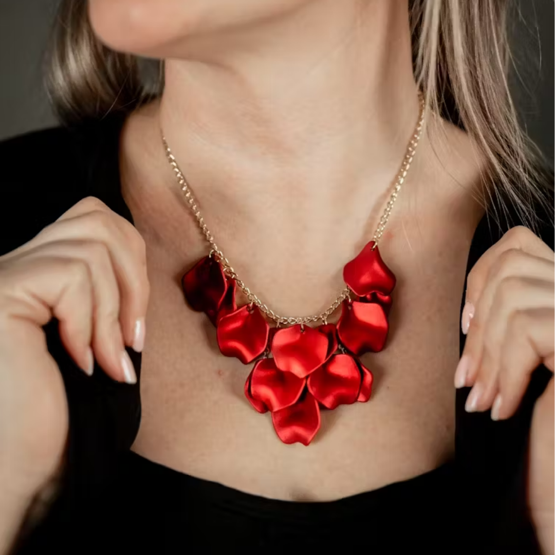 halsband metallic red midnight drops