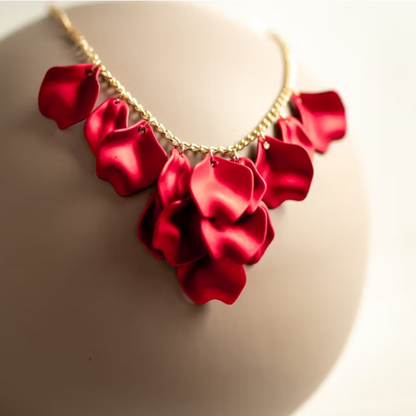 Midnight drops halsband metallic röd