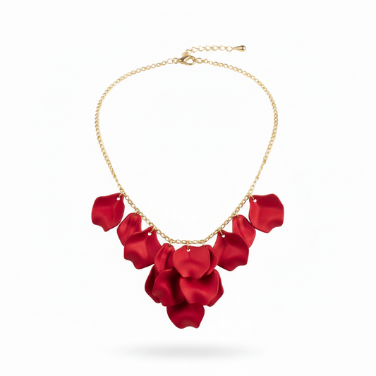Midnight drops halsband metallic rød