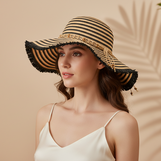 Stråhatt San Remo, Natur/Svart