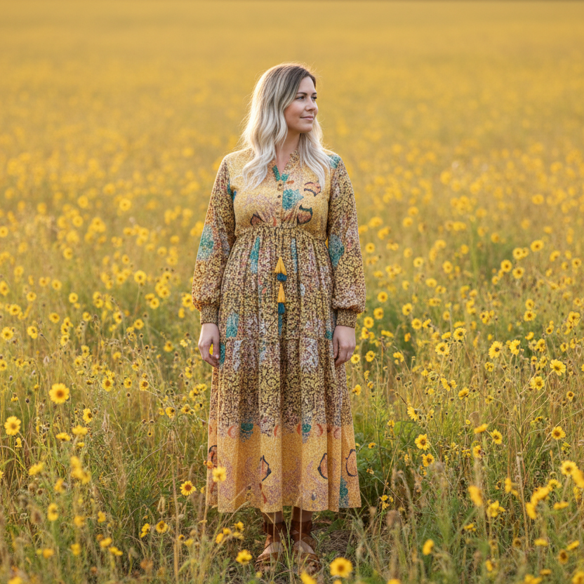 Klänning Valeria, Gul