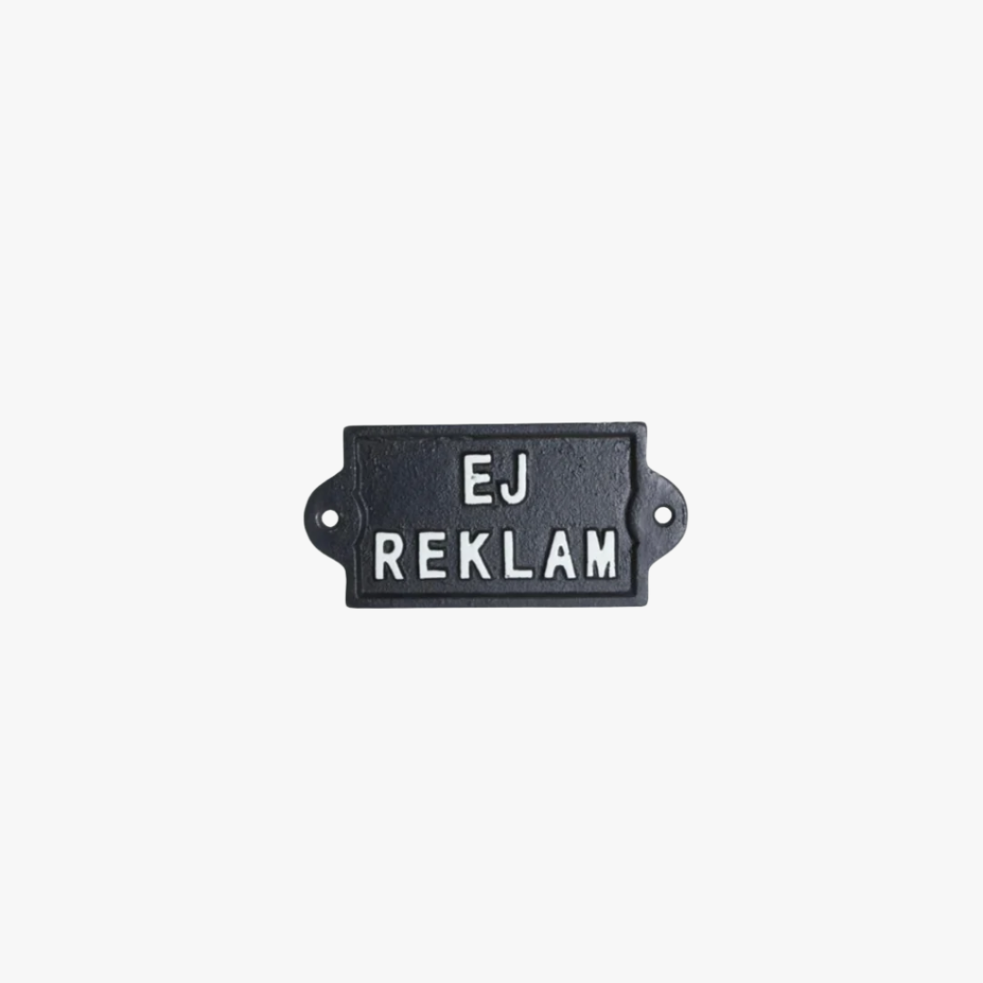 Gjutjärn skylt, Ej Reklam