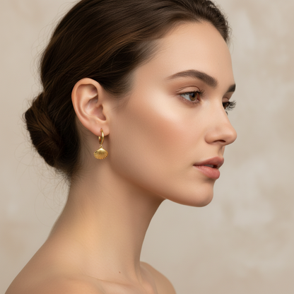Earrings Golden Shell