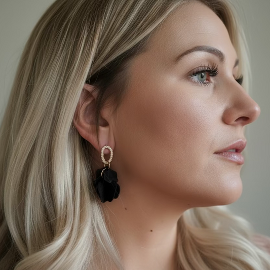 Örhängen Eclipse Drops, Svart