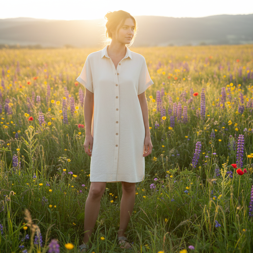 Kjole Freja, Beige