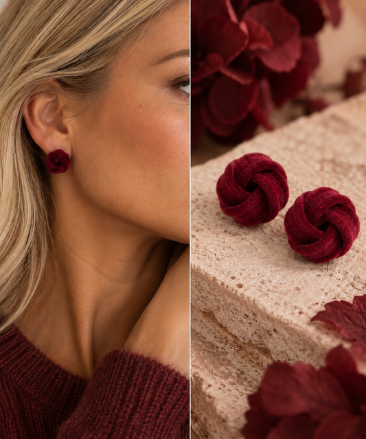 Örhängen Burgundy Knot
