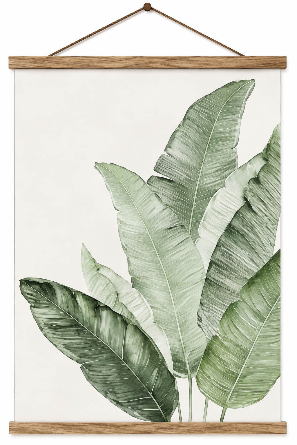 Canvasposter med ram, Gröna Blad