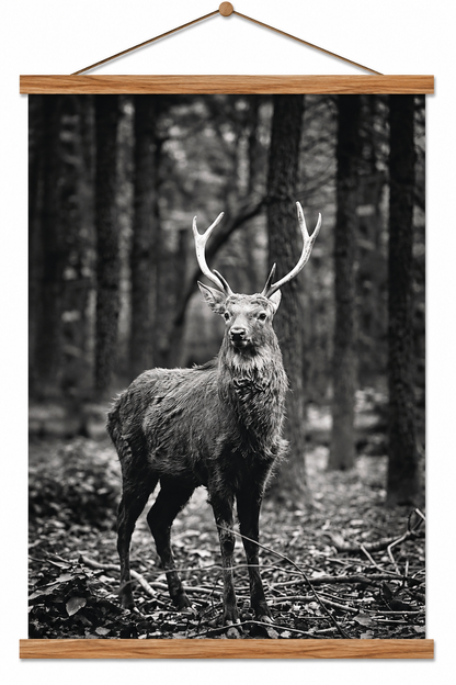 Canvas poster Forest Deer