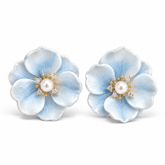 Örhängen Fleur, Frostblå