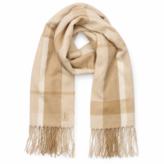 Halsduk, Beige Rutig