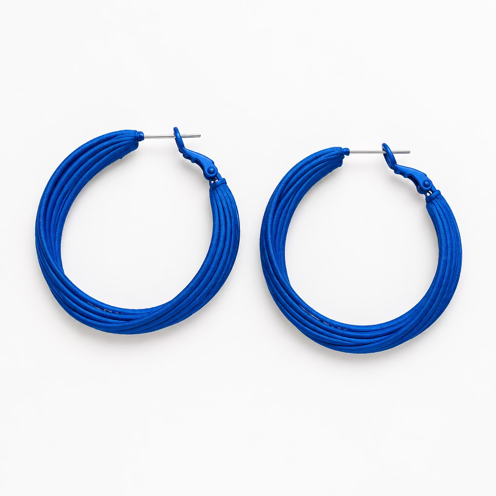 Örhängen Twisted Hoops, Blå