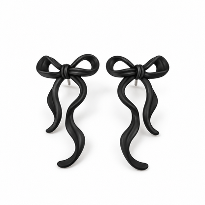 Earrings Fancy Black Bow